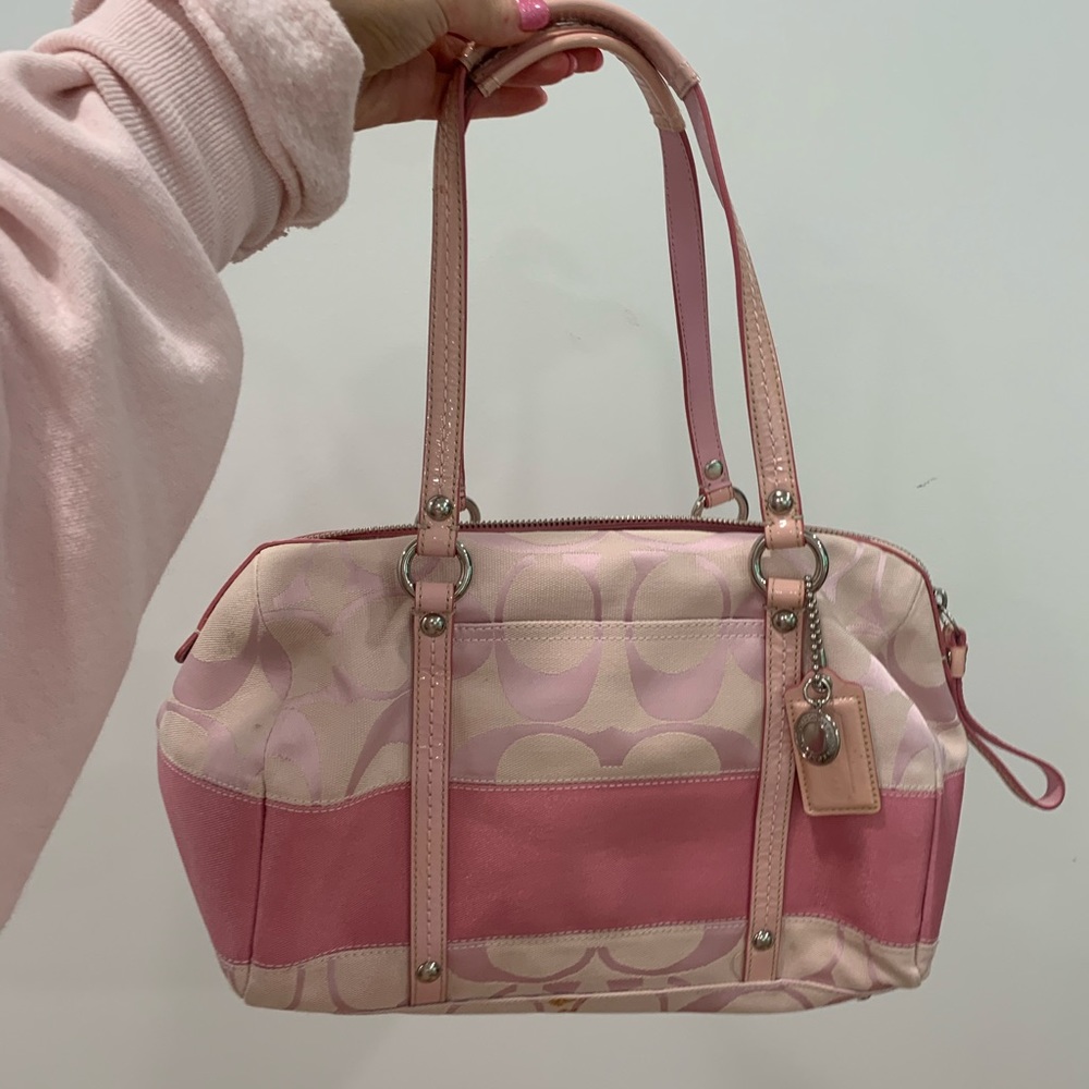 Coach vintage handbag pink print shoulder bag